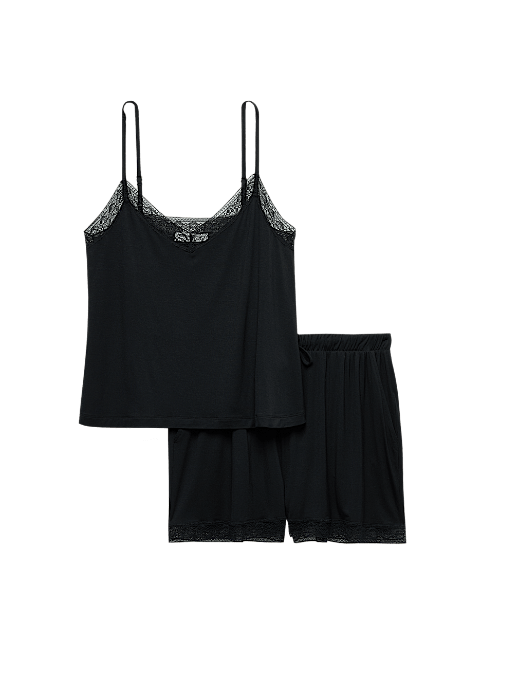 Lace Trim Cami Shortie Set