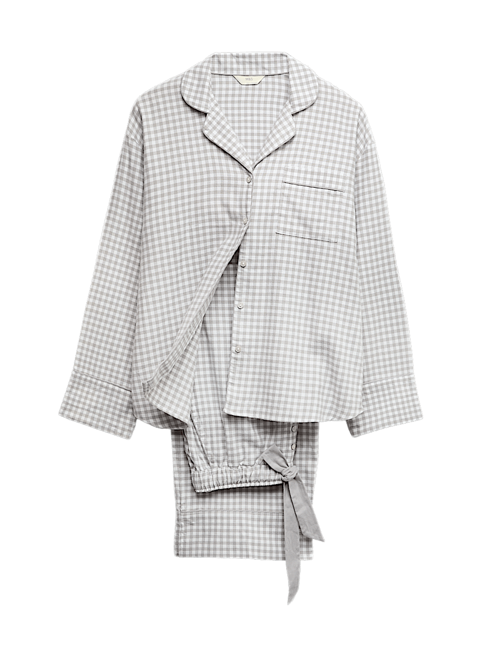 Pure Cotton Gingham Revere Pyjama Set