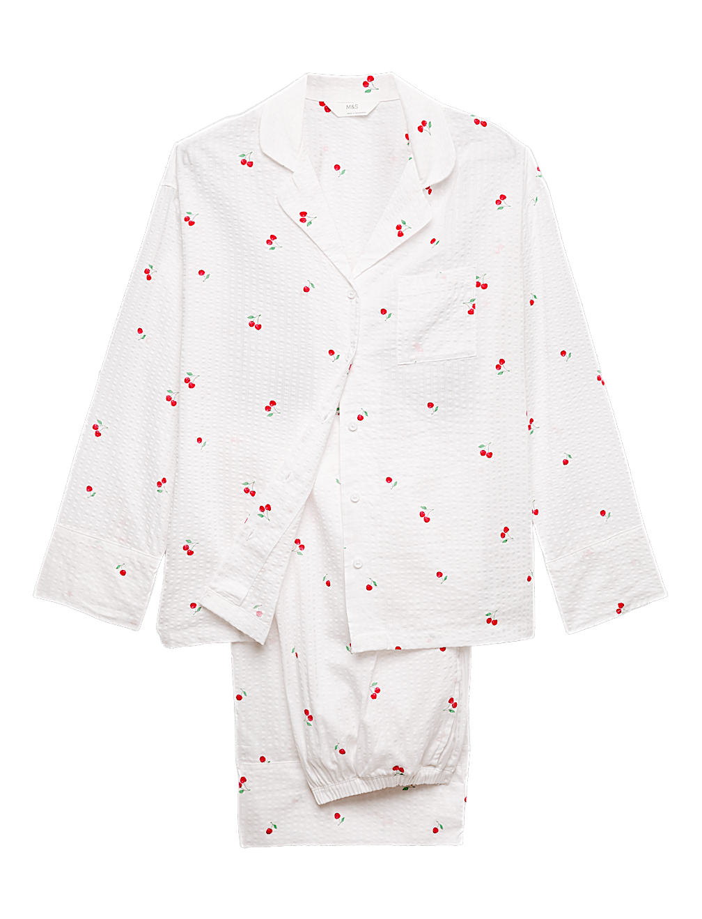 Cotton Rich Seersucker Printed Pyjama Set