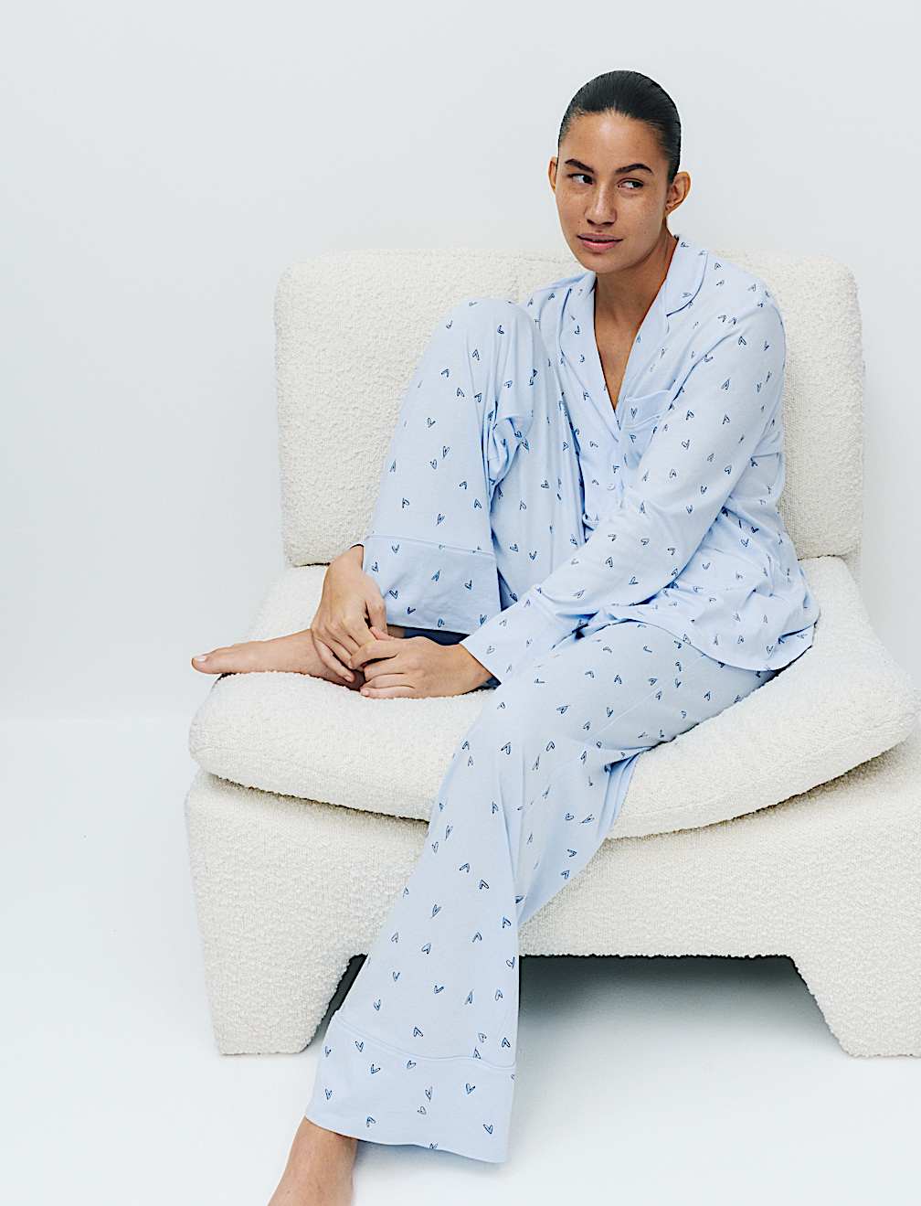 Cotton Modal Printed Revere Pyjama Set