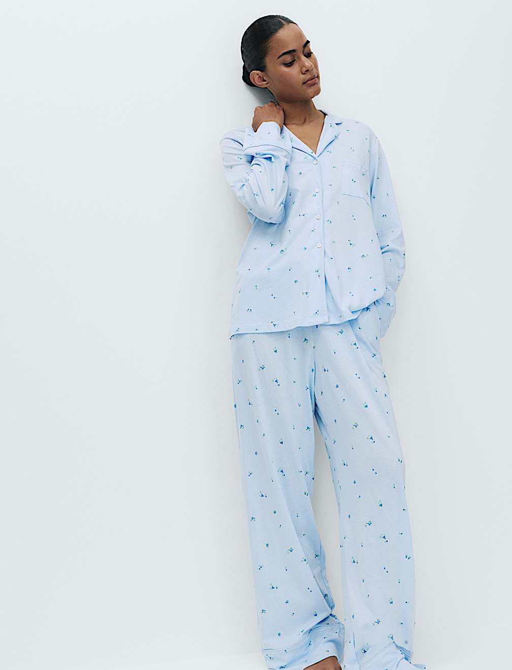 Cotton Modal Printed Revere Pyjama Set