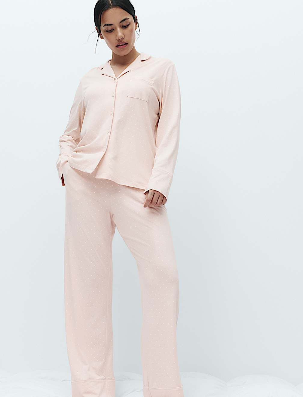 Cotton Modal Printed Revere Pyjama Set