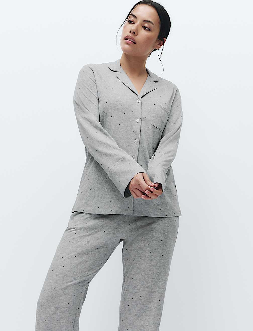 Cotton Modal Printed Revere Pyjama Set