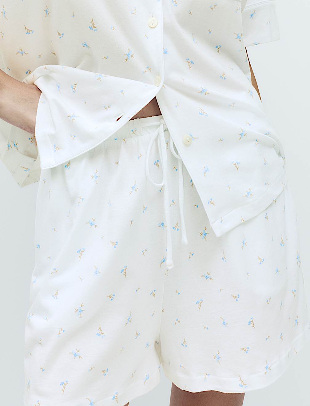 Cotton Modal Printed Revere Shortie Set