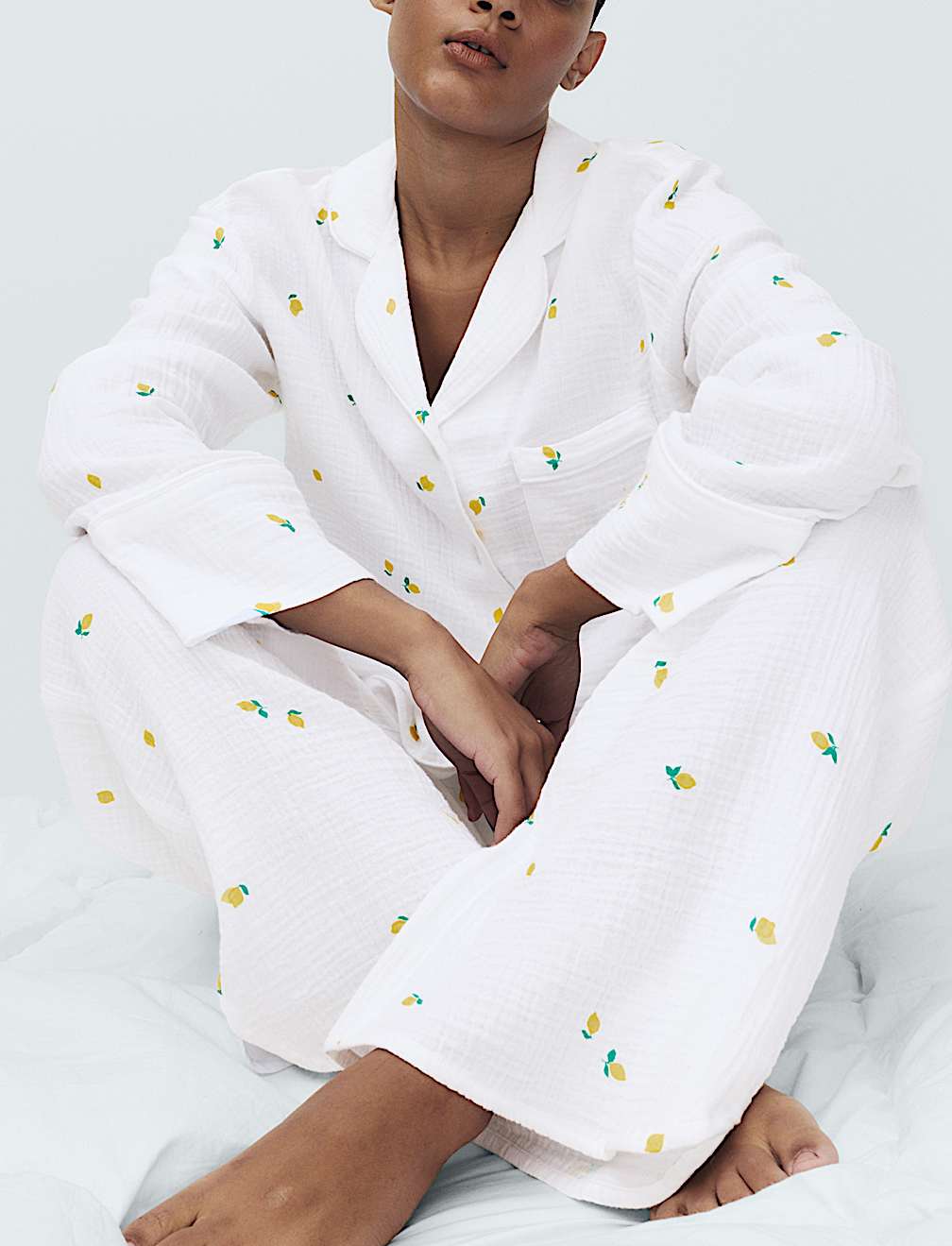 Muslin Printed Revere Pyjama Set
