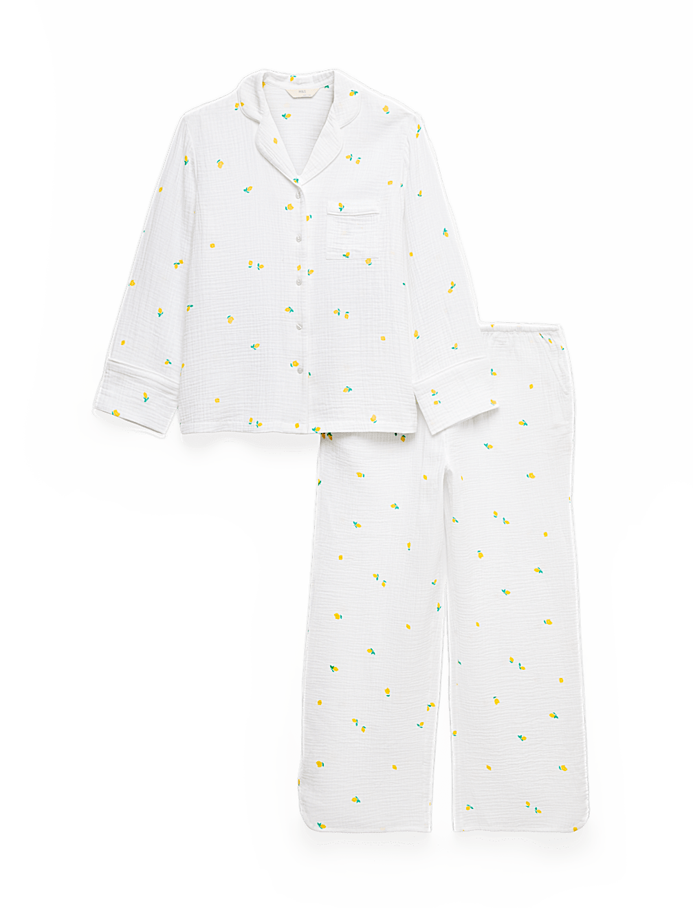 Muslin Printed Revere Pyjama Set