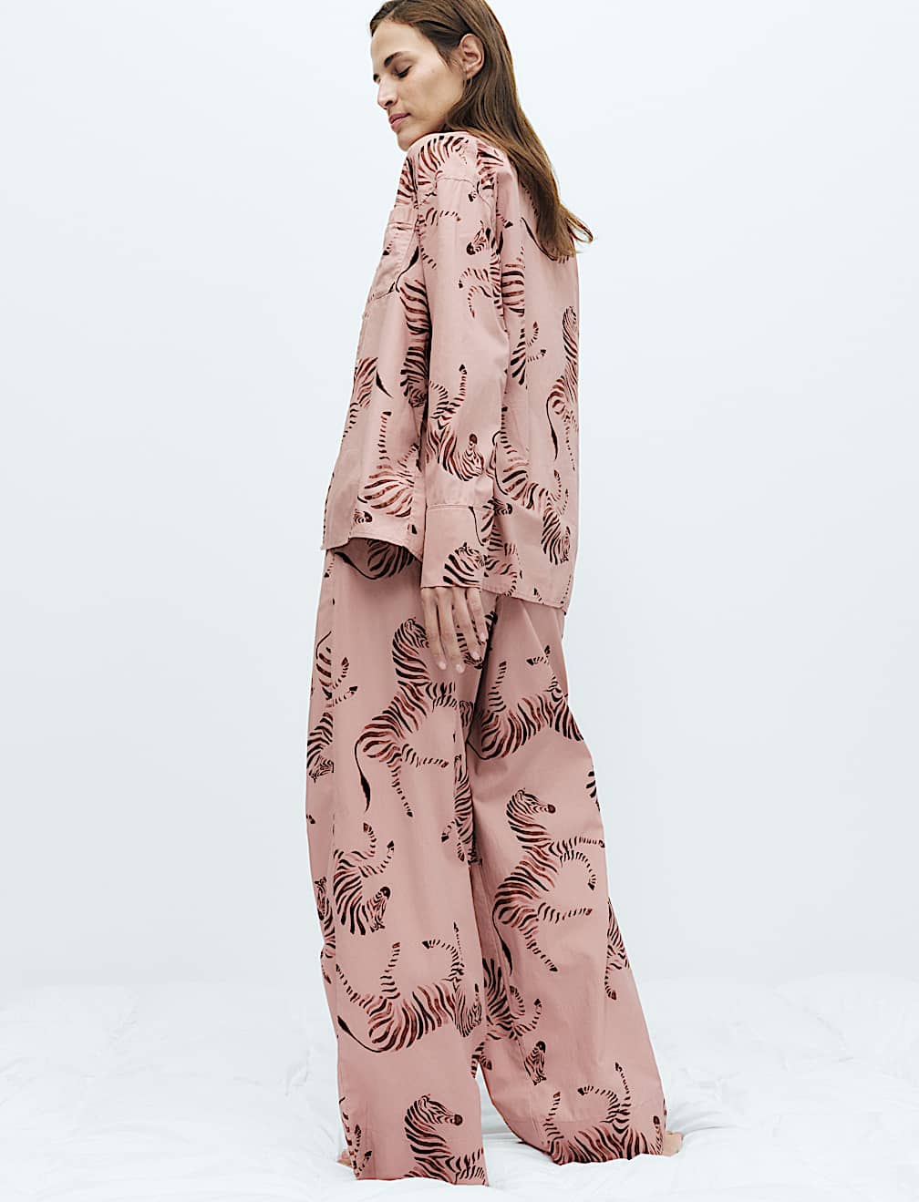 Pure Cotton Poplin Zebra Revere Pyjama Set