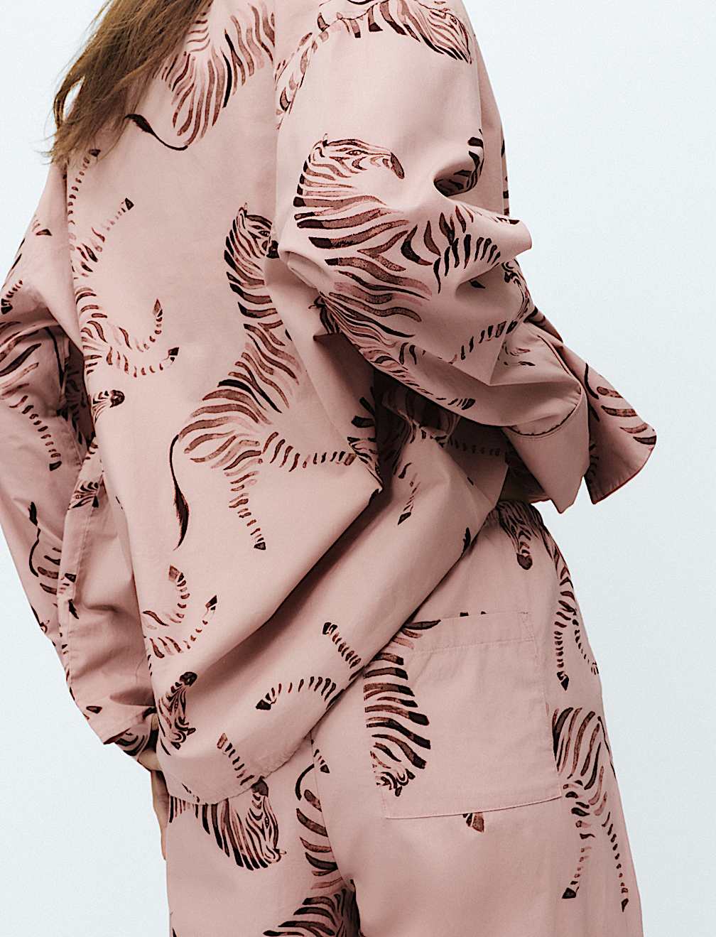 Pure Cotton Poplin Zebra Revere Pyjama Set