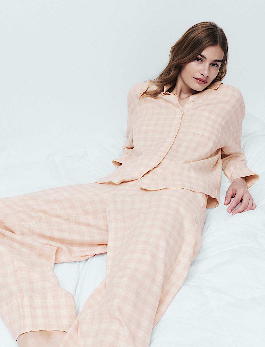 Brushed Cotton Blend Checked Pyjama Set