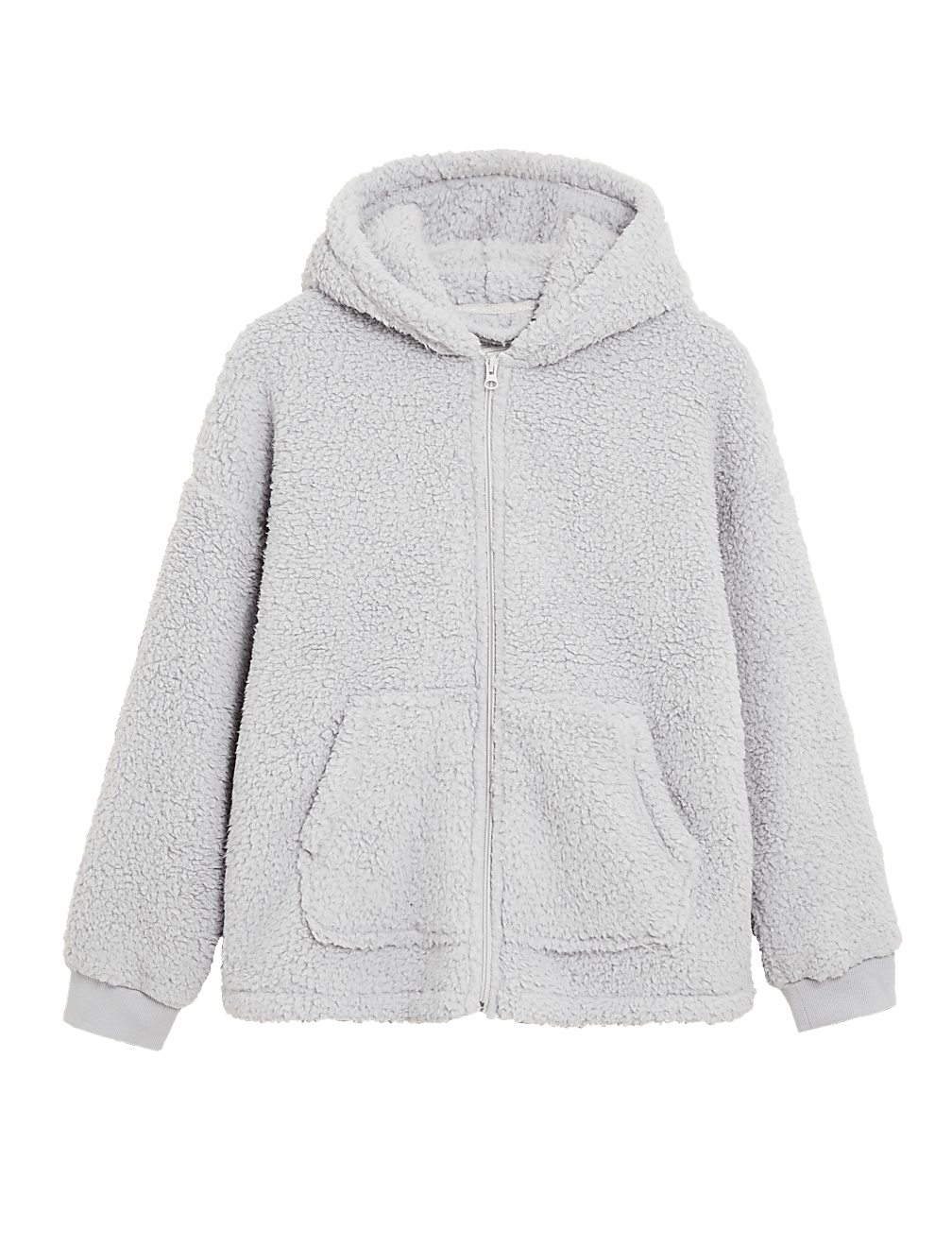 Teddy Fleece Hooded Zip Up Jacket