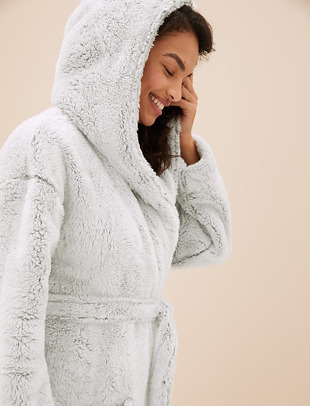Fleece Hooded Dressing Gown
