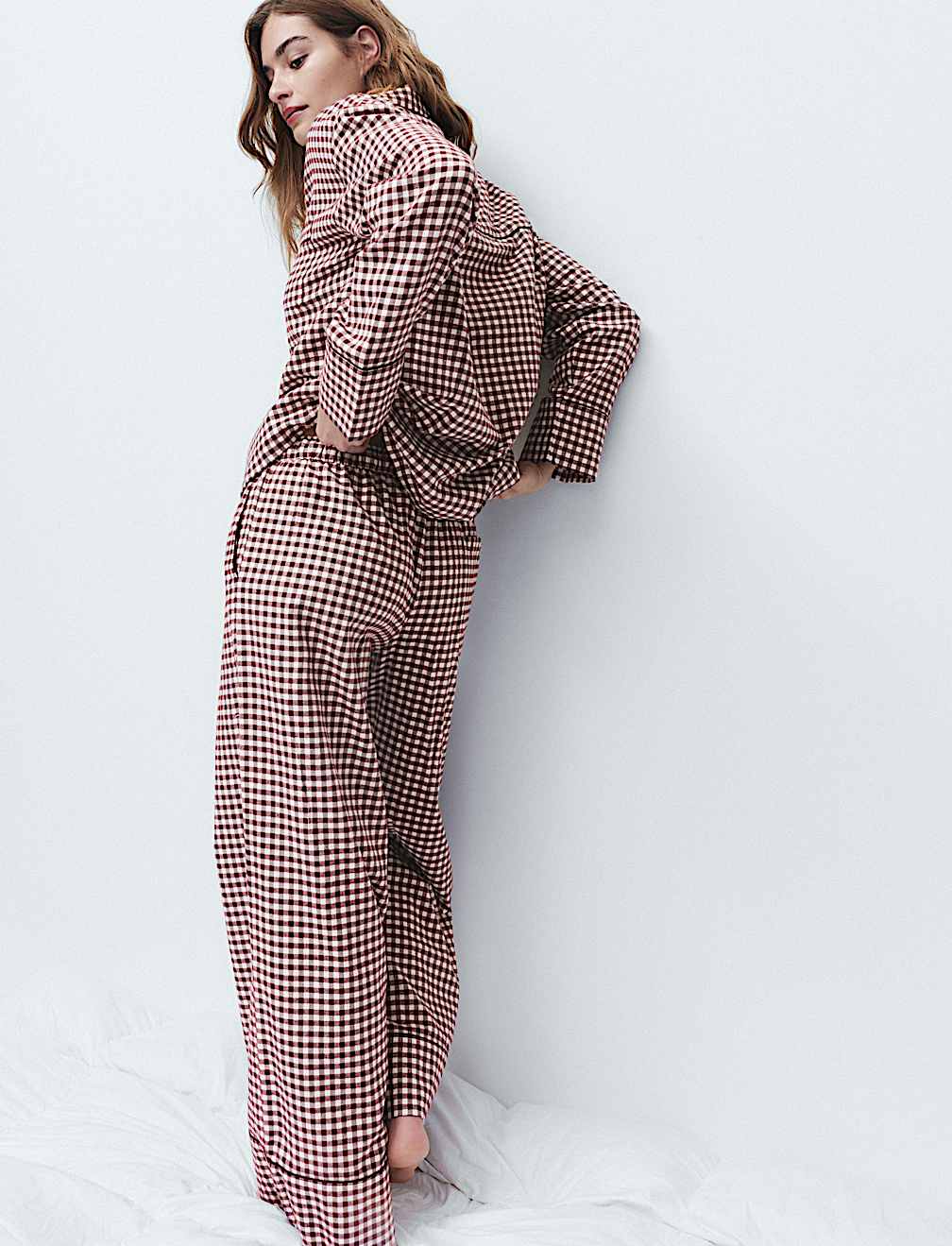 Pure Cotton Gingham Revere Pyjama Set