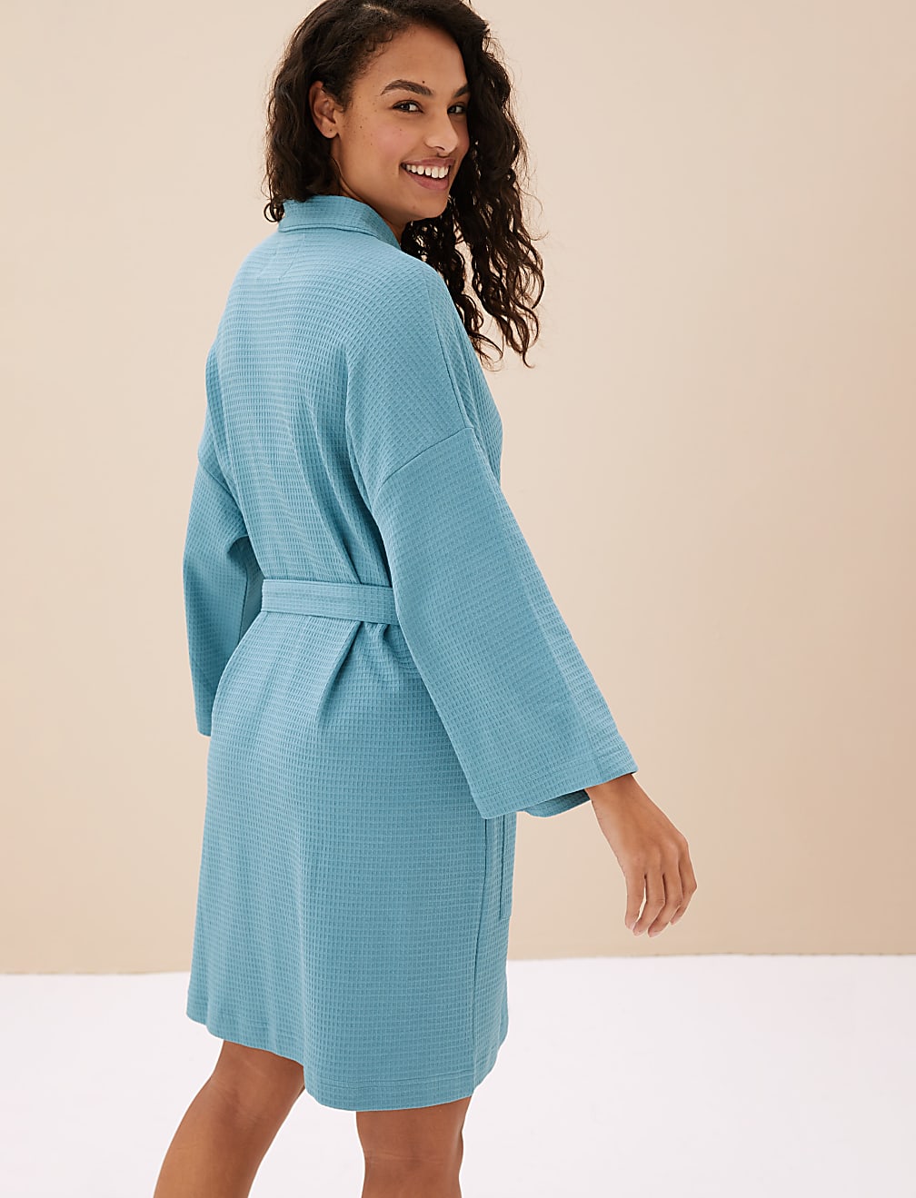 Pure Cotton Waffle Dressing Gown