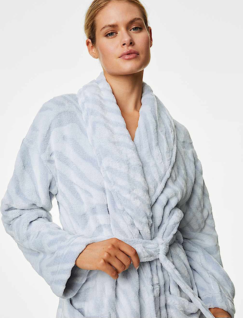 Fleece Animal Print Long Dressing Gown