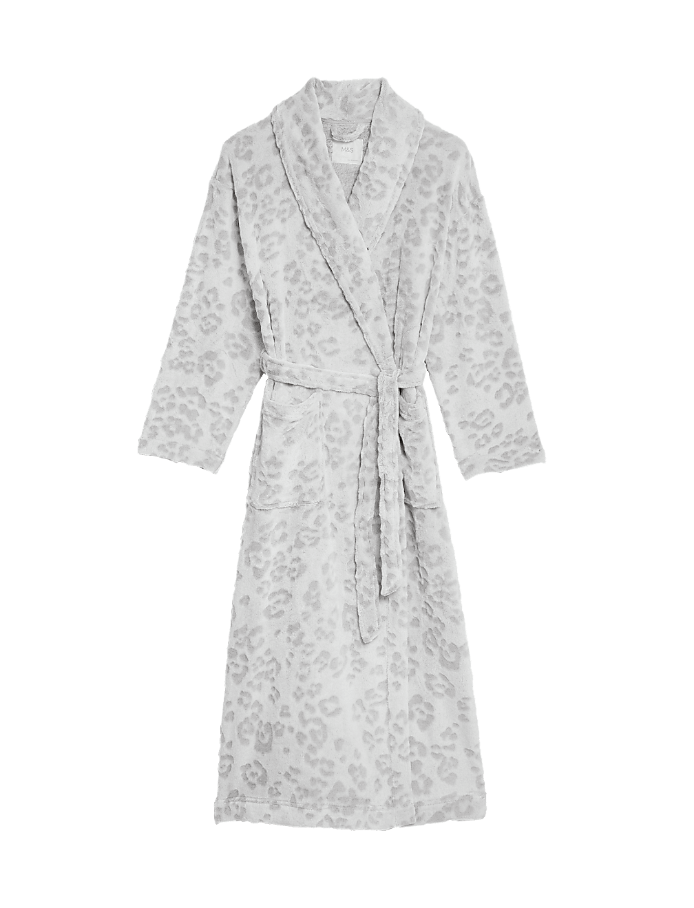 Fleece Animal Print Long Dressing Gown