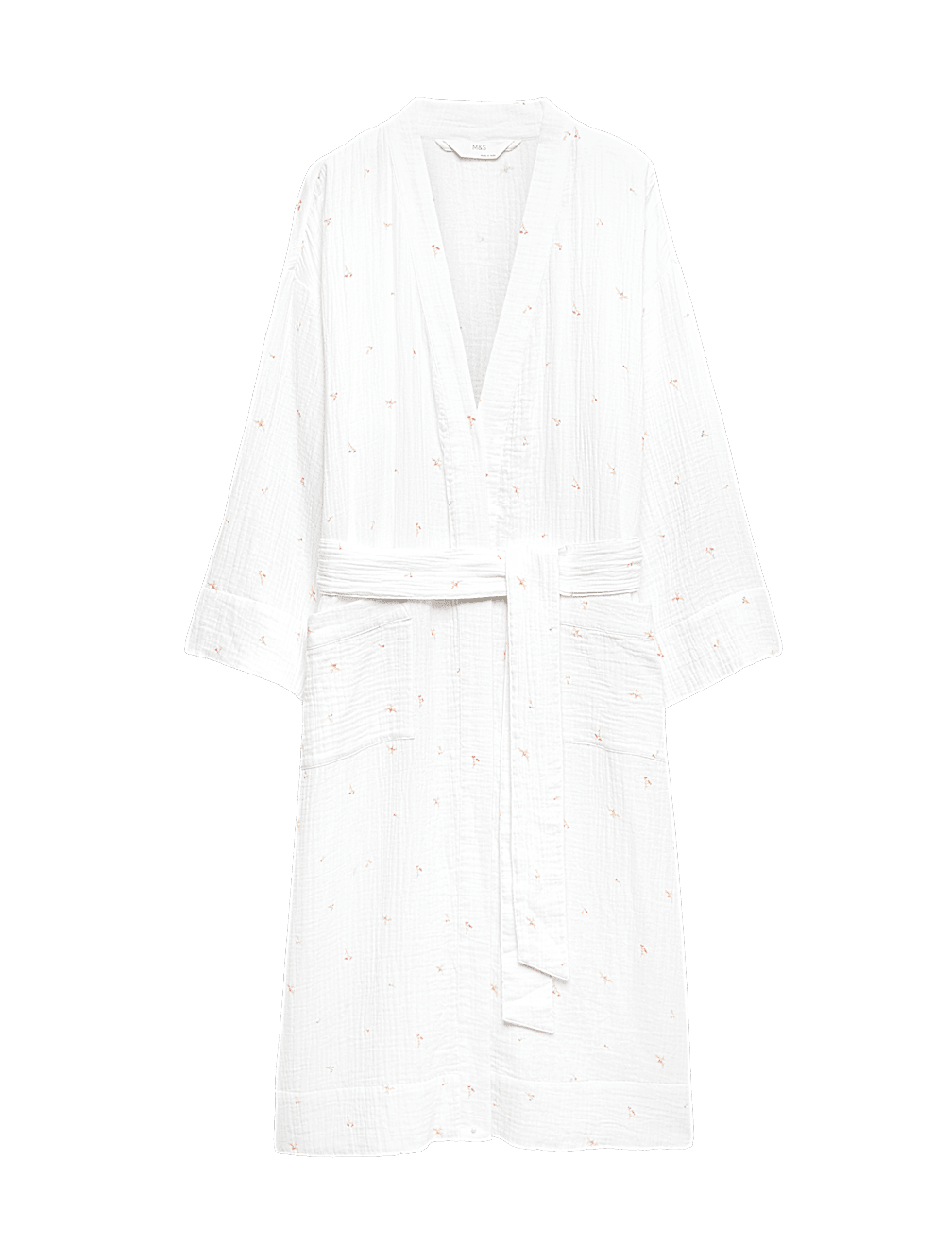 Pure Cotton Muslin Floral Dressing Gown