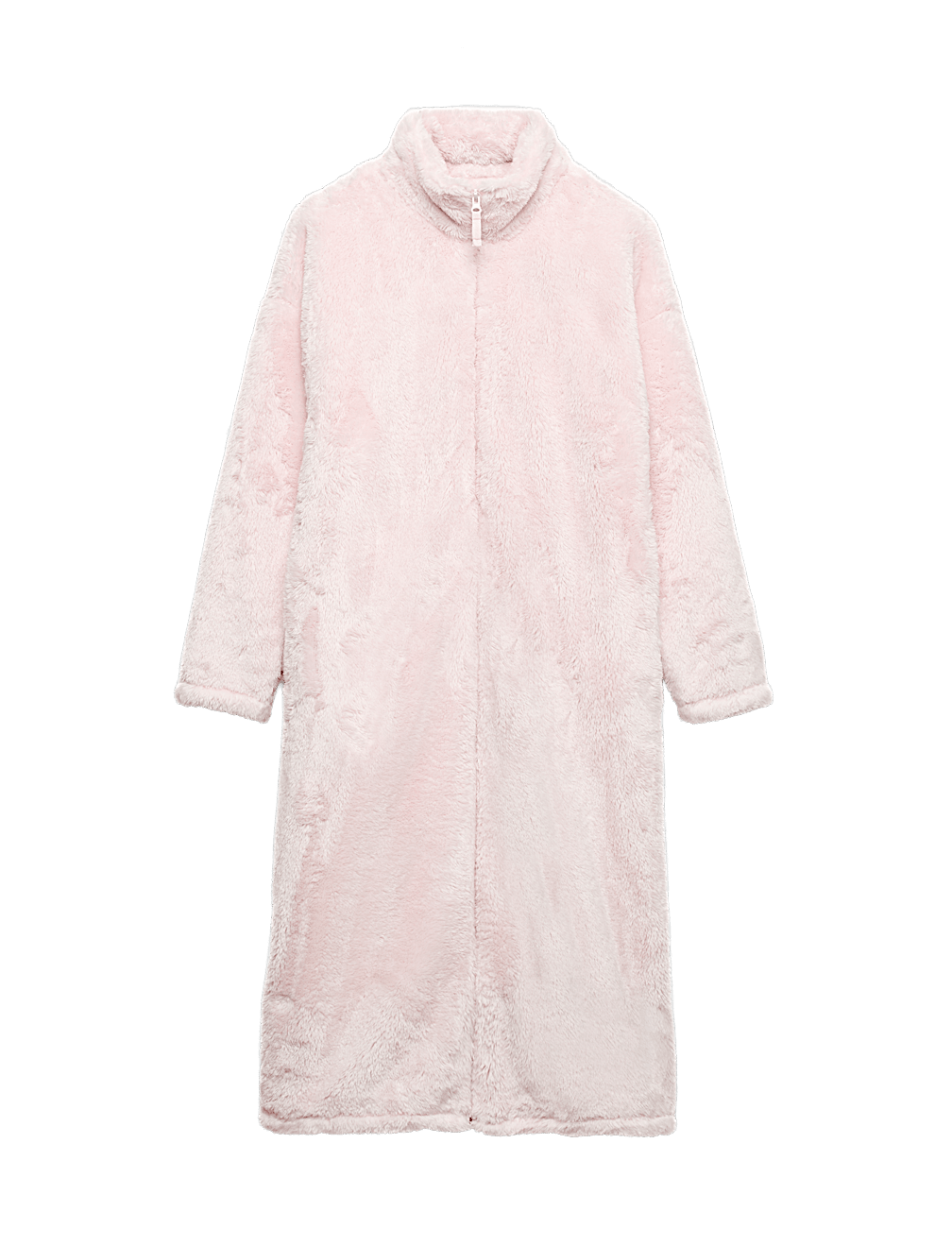 Long Pile Fleece Zip Through Dressing Gown