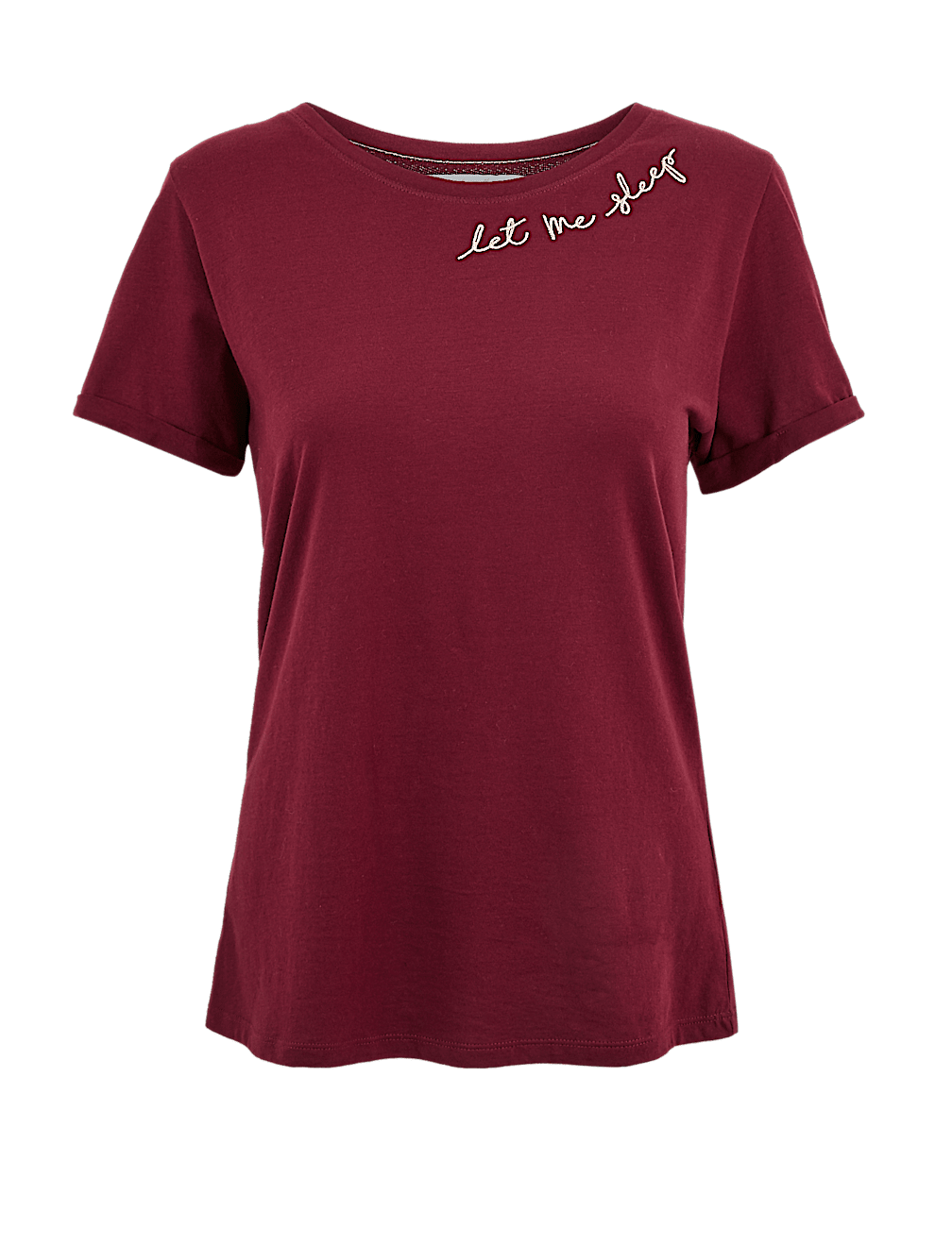 Pure Cotton Let Me Sleep Slogan Top