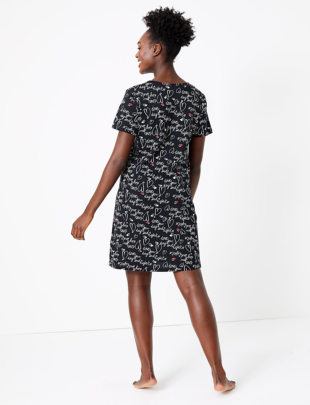 Text Print Short Nightdress