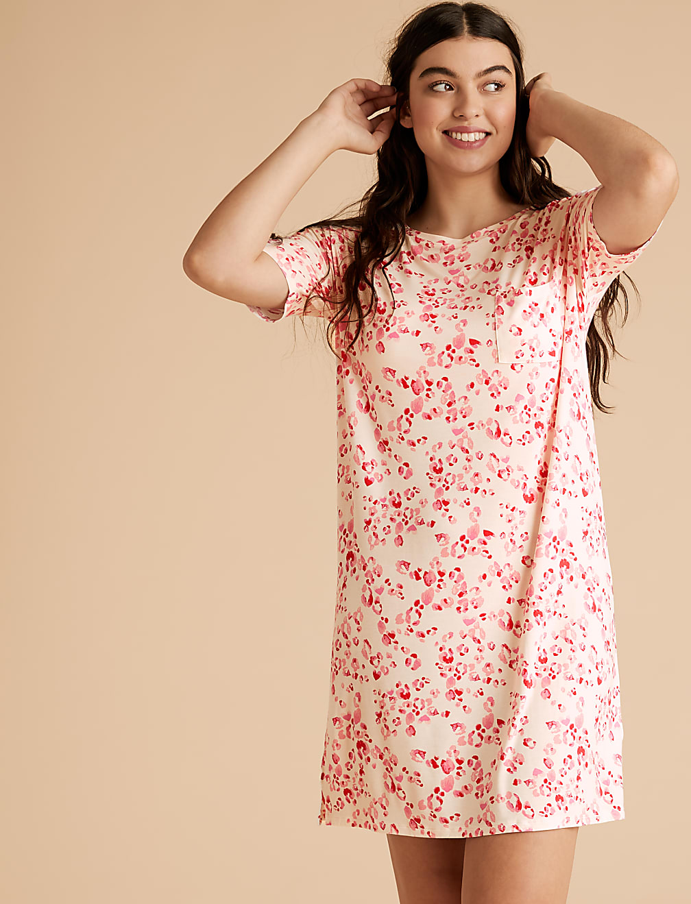 Animal Print Short Nightdress