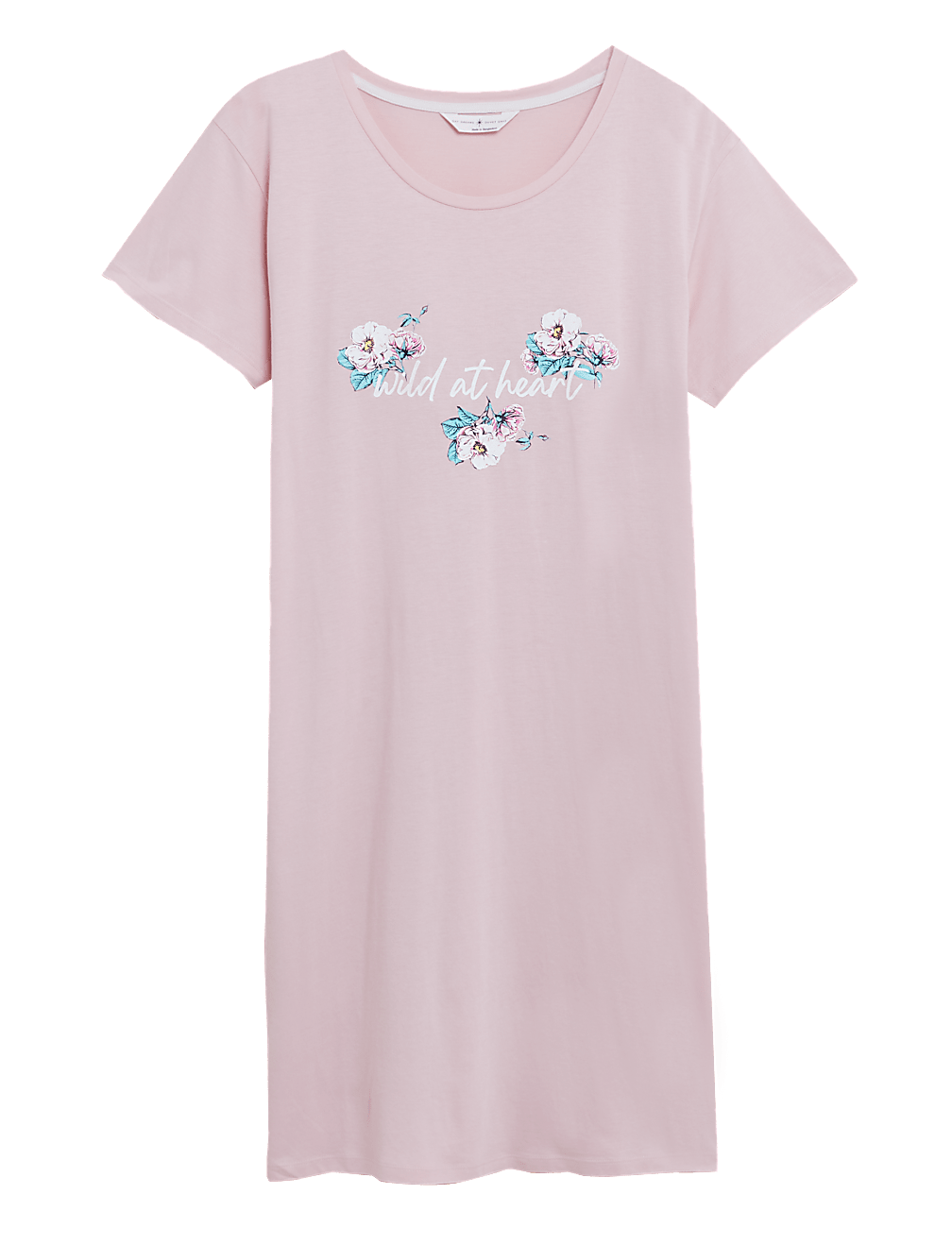 Cotton Mix Printed Round Neck Nightdress