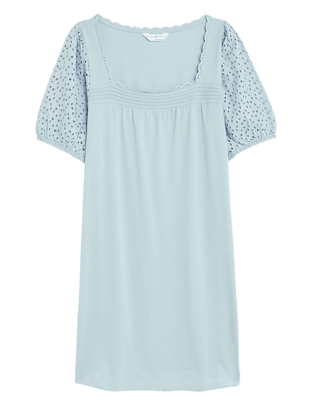 Pure Cotton Broderie Trim Short Nightdress