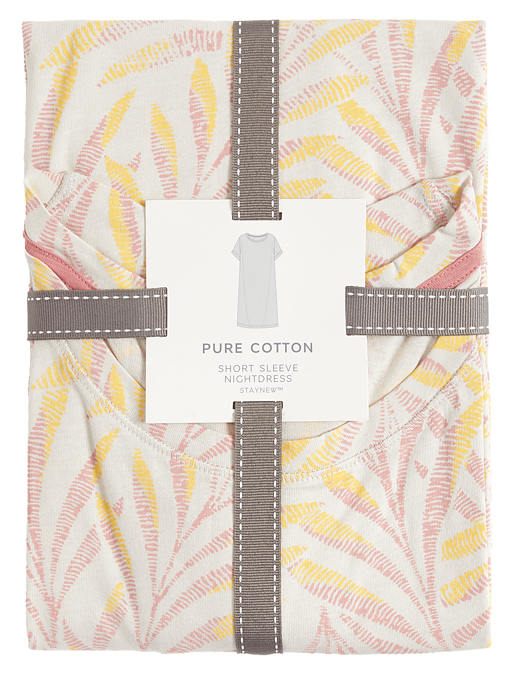 Pure Cotton Leaf Print Short Nightdress