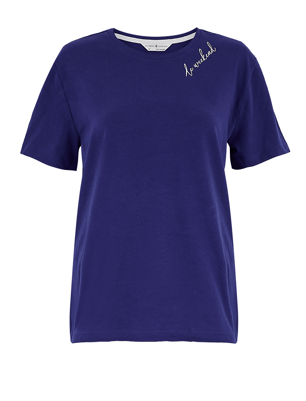 Cotton Le Weekend Slogan Pyjama Top