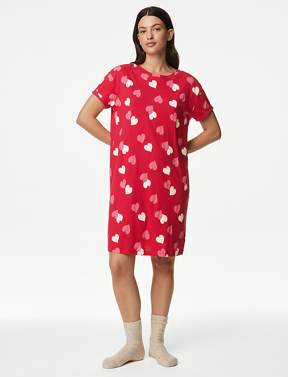 Pure Cotton Heart Print Nightdress