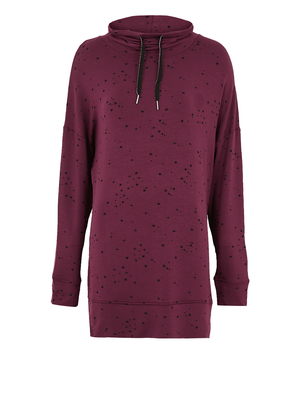 Flexifit™ Lounge Star Print Funnel Neck Top