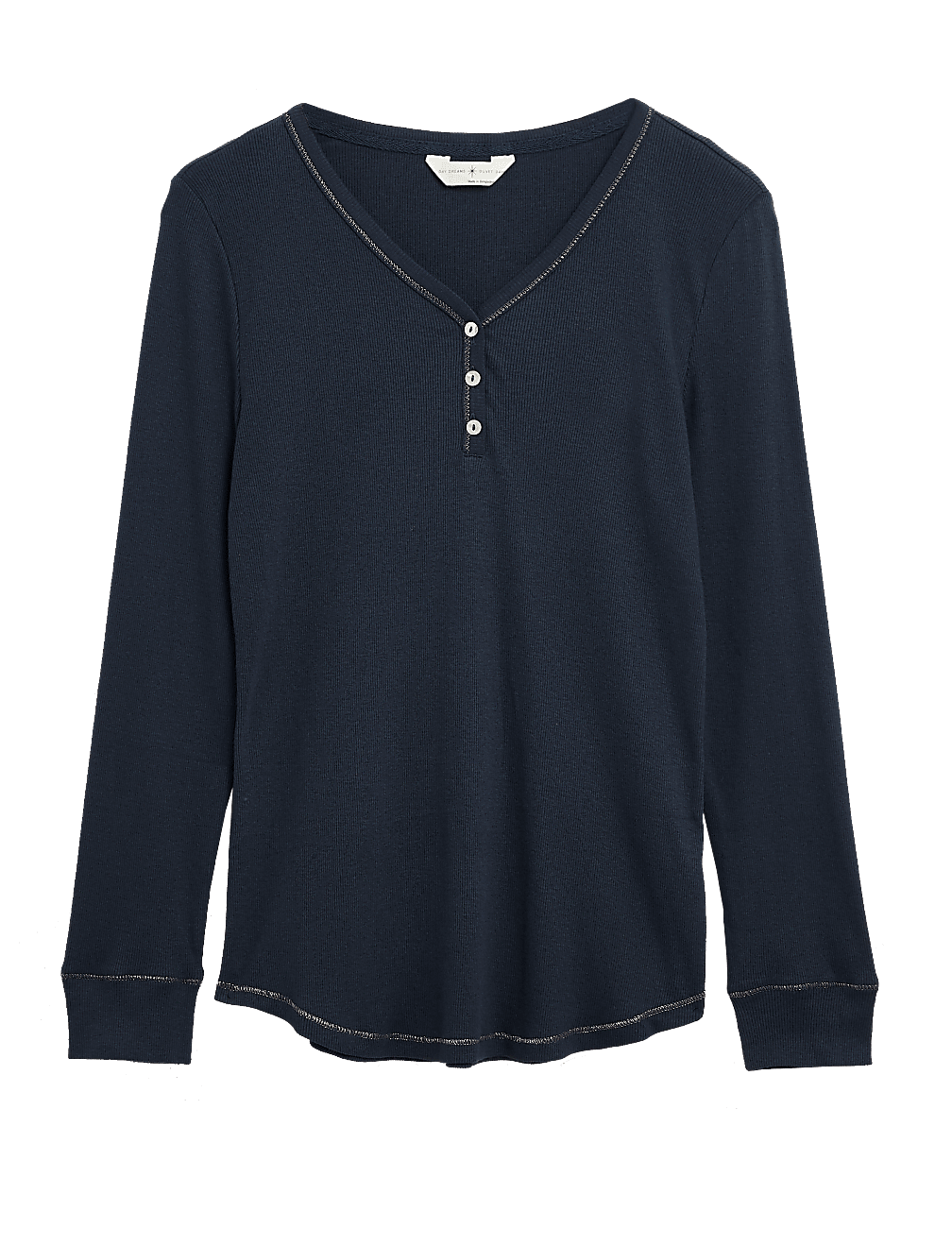 Pure Cotton Henley Pyjama Top
