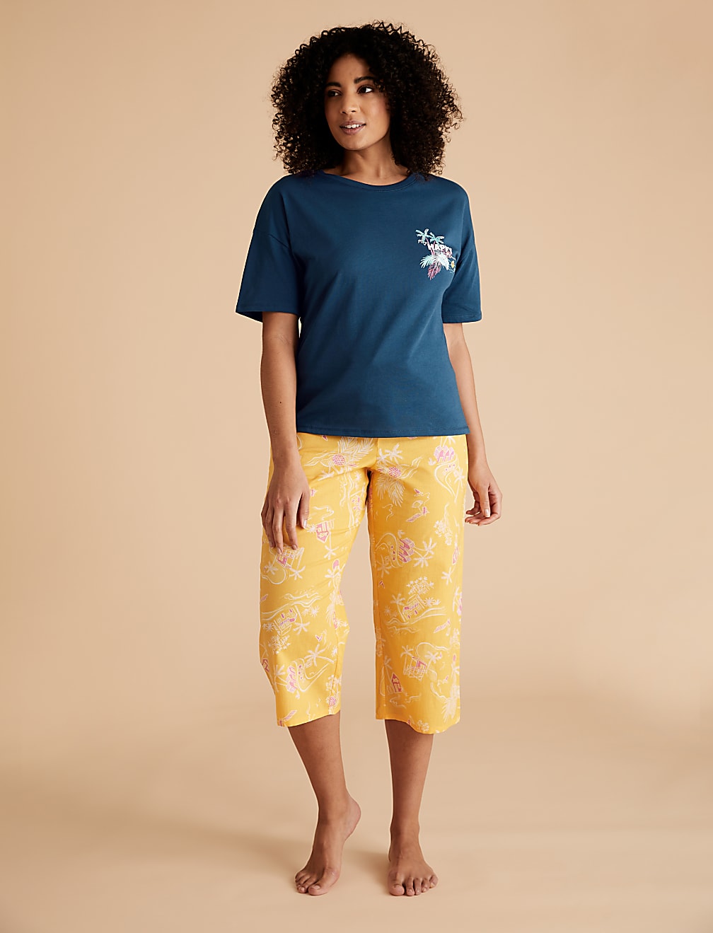 Cotton Happy Place Slogan Pyjama Tee