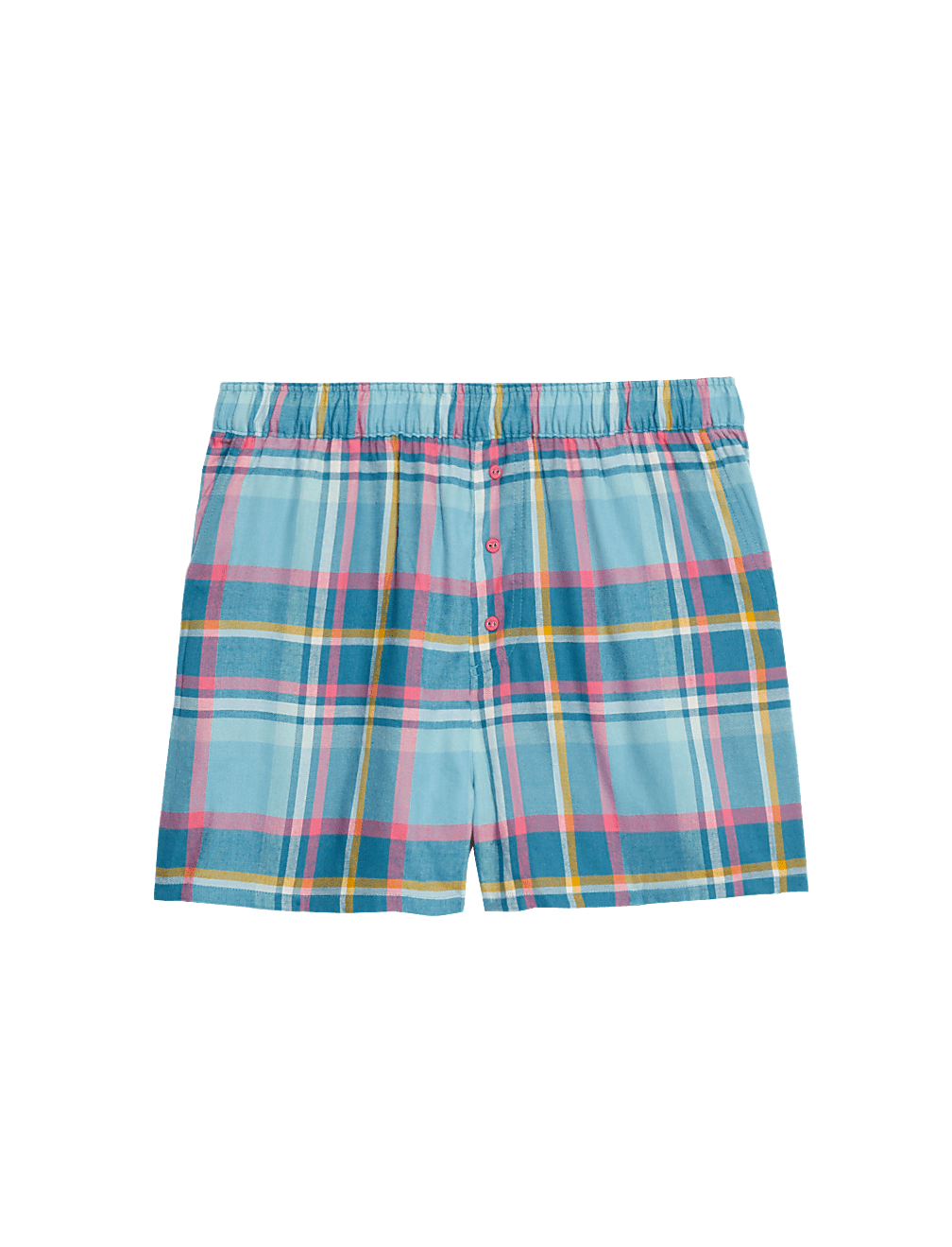 Cotton Blend Checked Pyjama Shorts