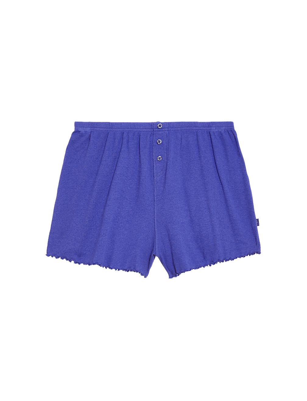 Cotton Rich Ribbed Pyjama Shorts