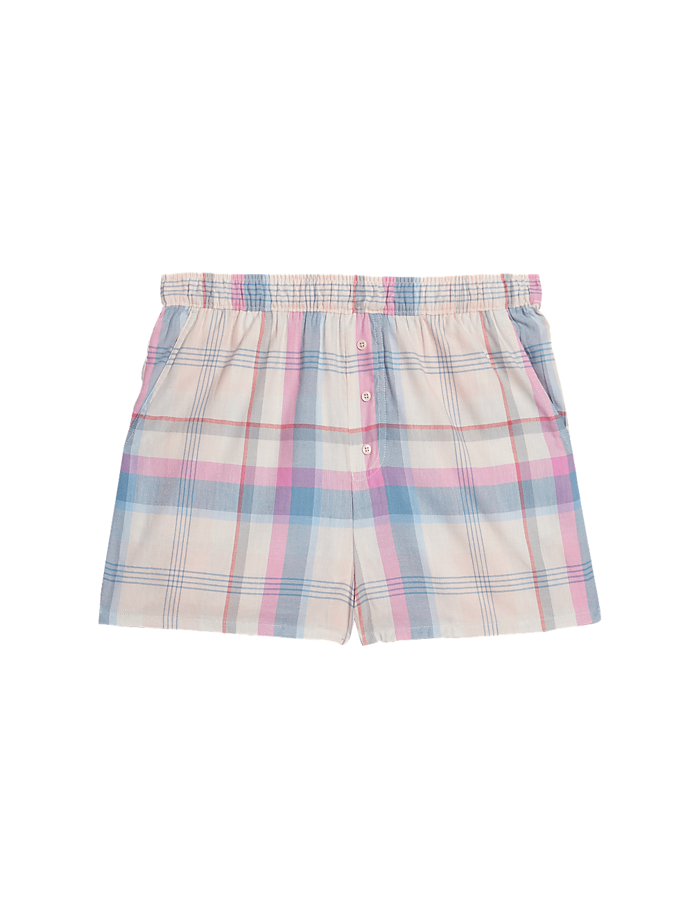 Cotton Blend Checked Pyjama Shorts
