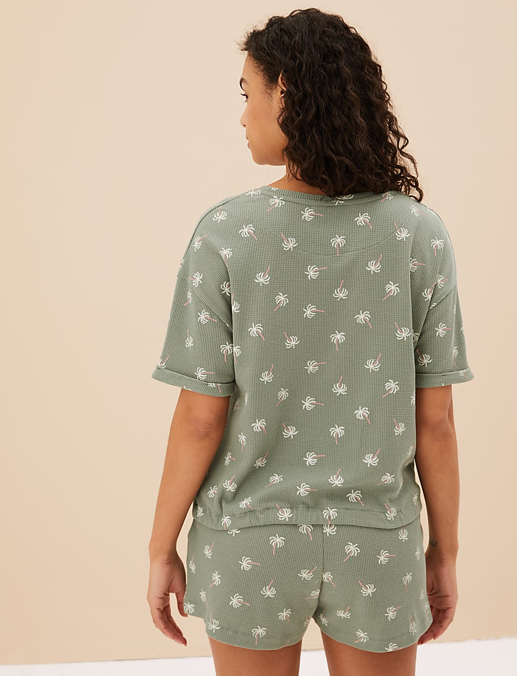 Cotton Blend Waffle Pyjama Top