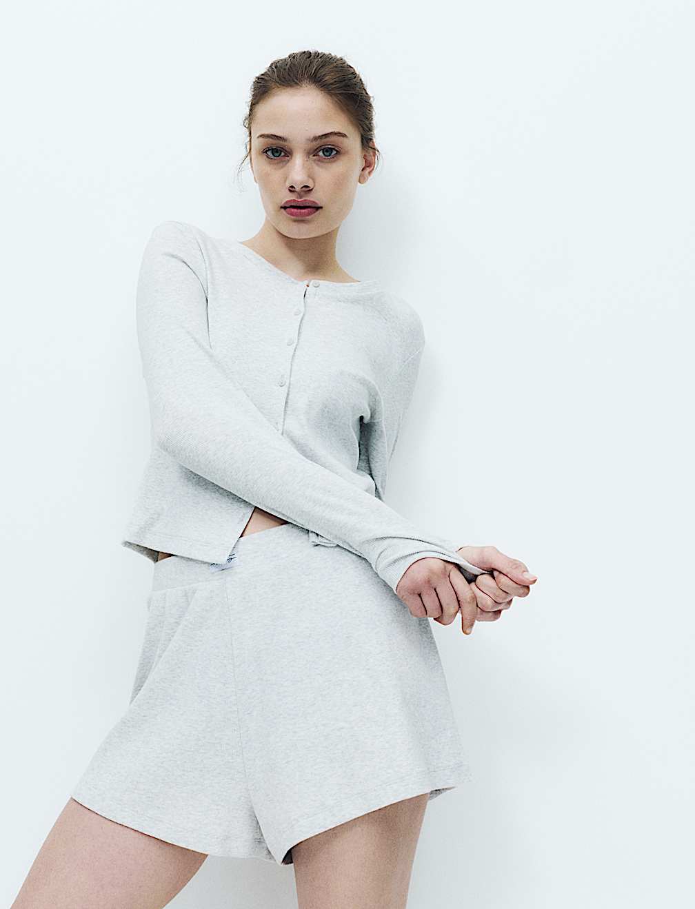 Cotton Rich Ribbed Pyjama Shorts