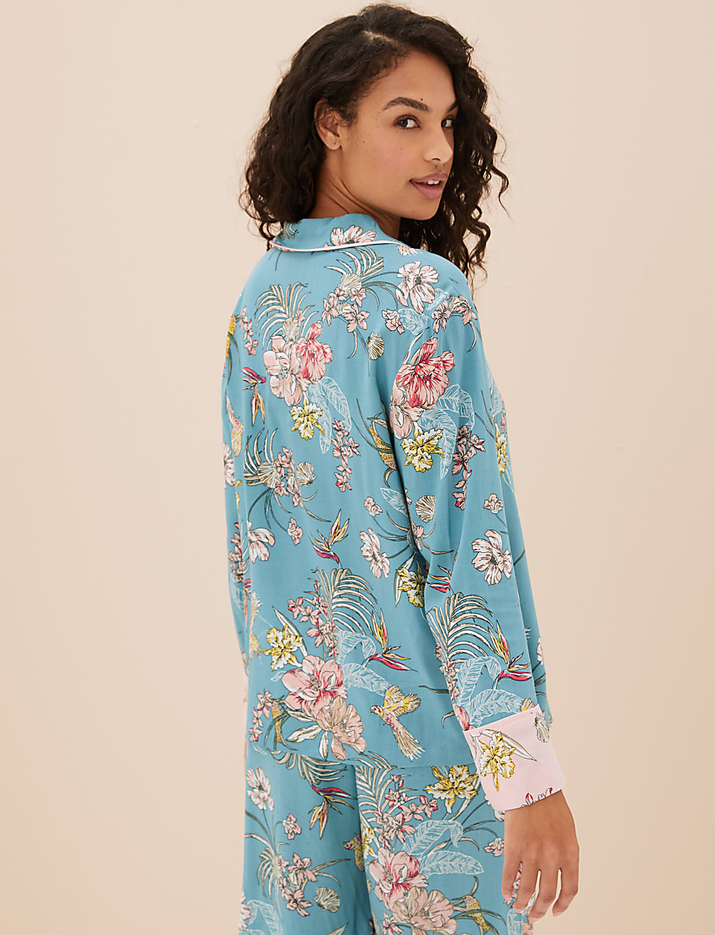 Print Revere Collar Pyjama Top