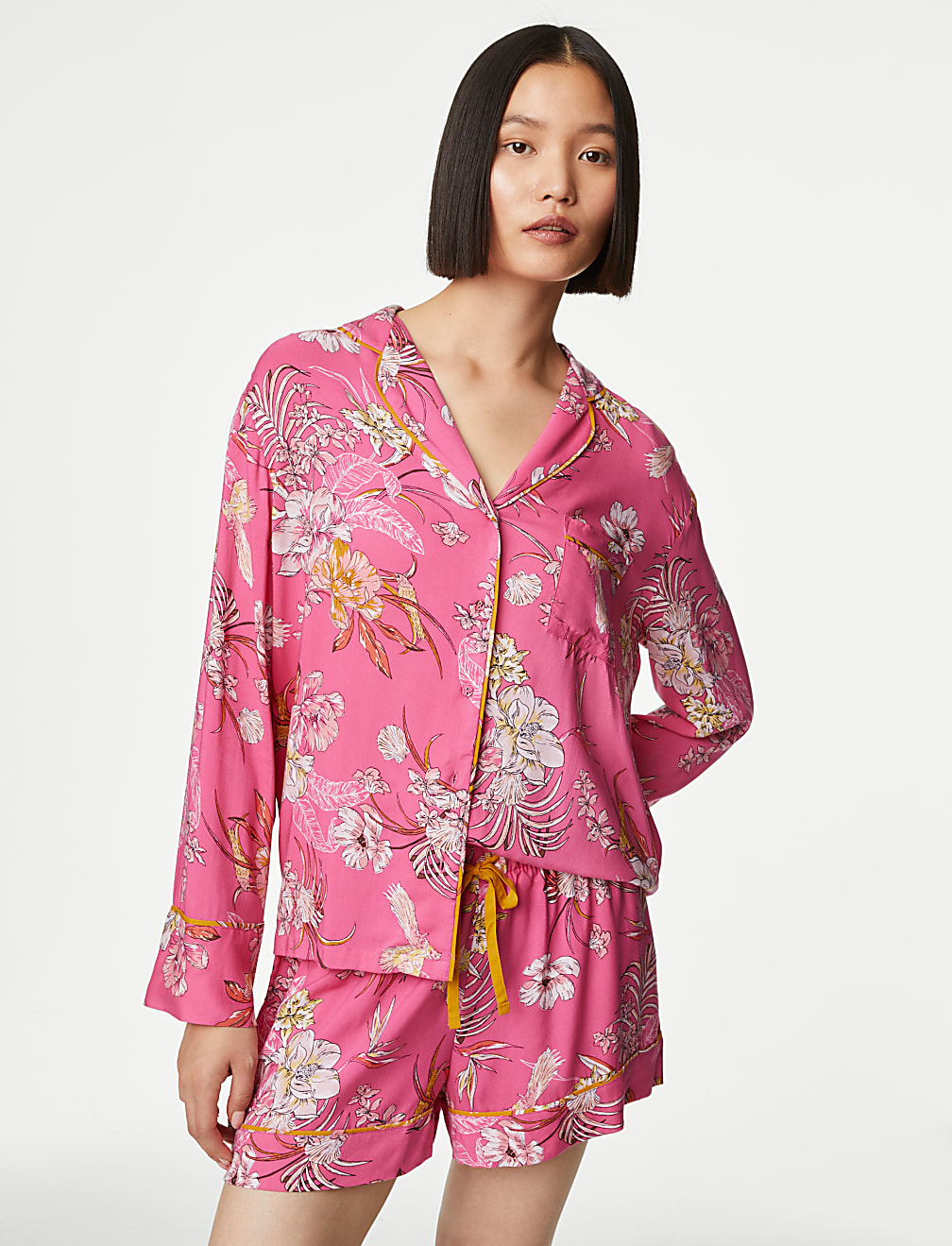 Floral Revere Collar Pyjama Top