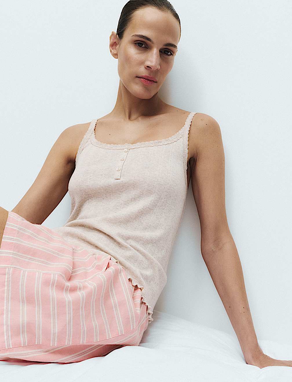 Pure Cotton Cambric Striped Pyjama Shorts