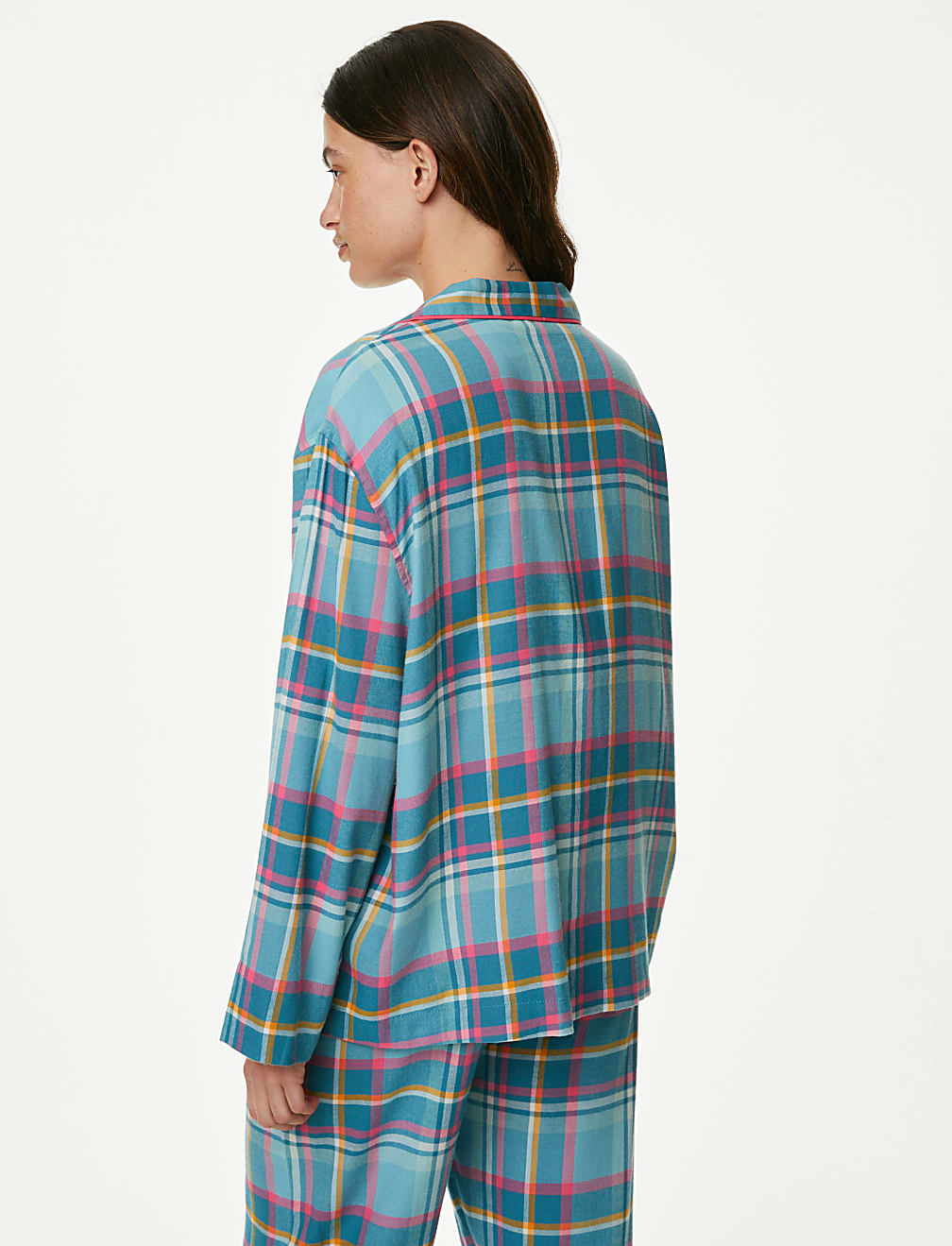 Cotton Blend Checked Pyjama Top