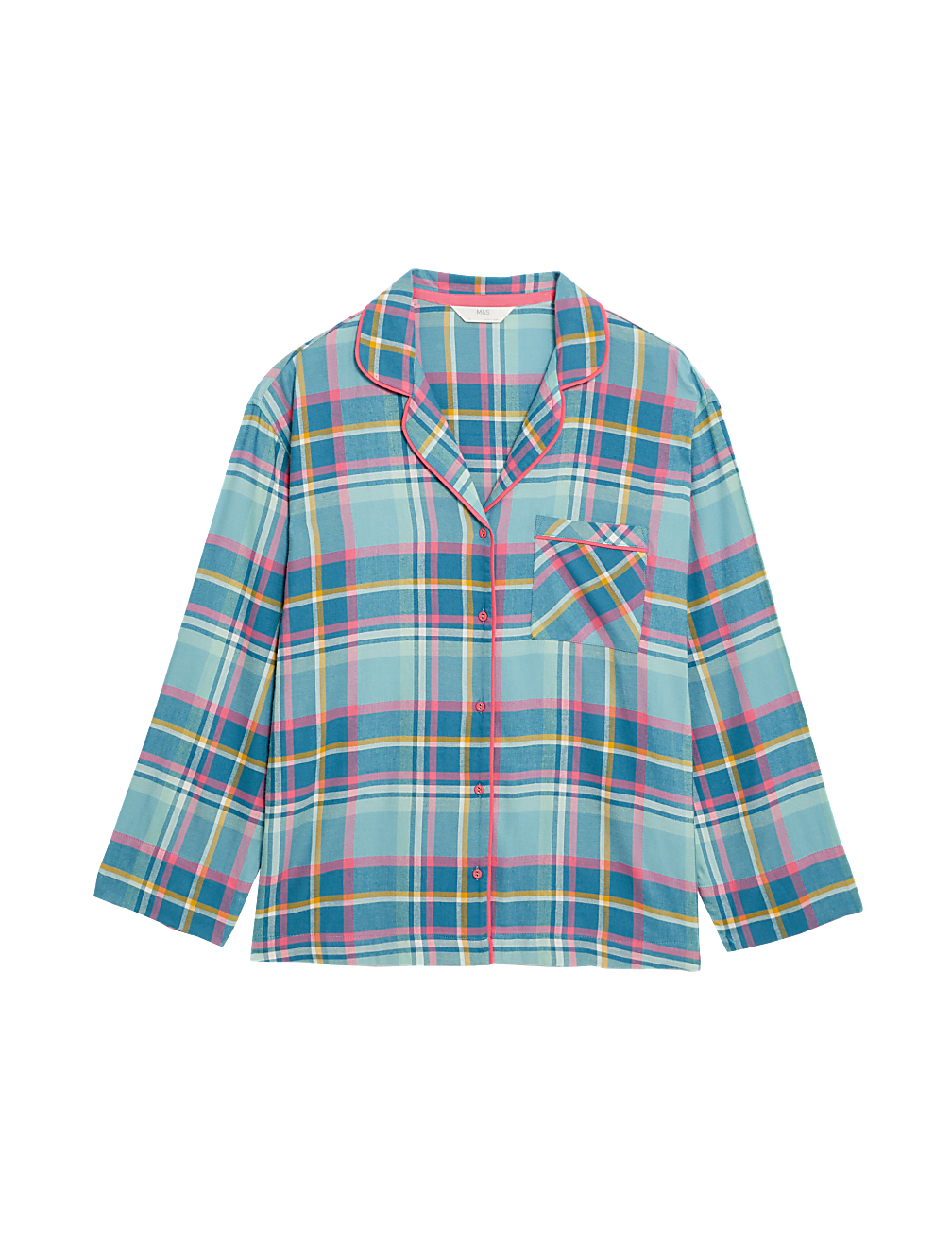 Cotton Blend Checked Pyjama Top