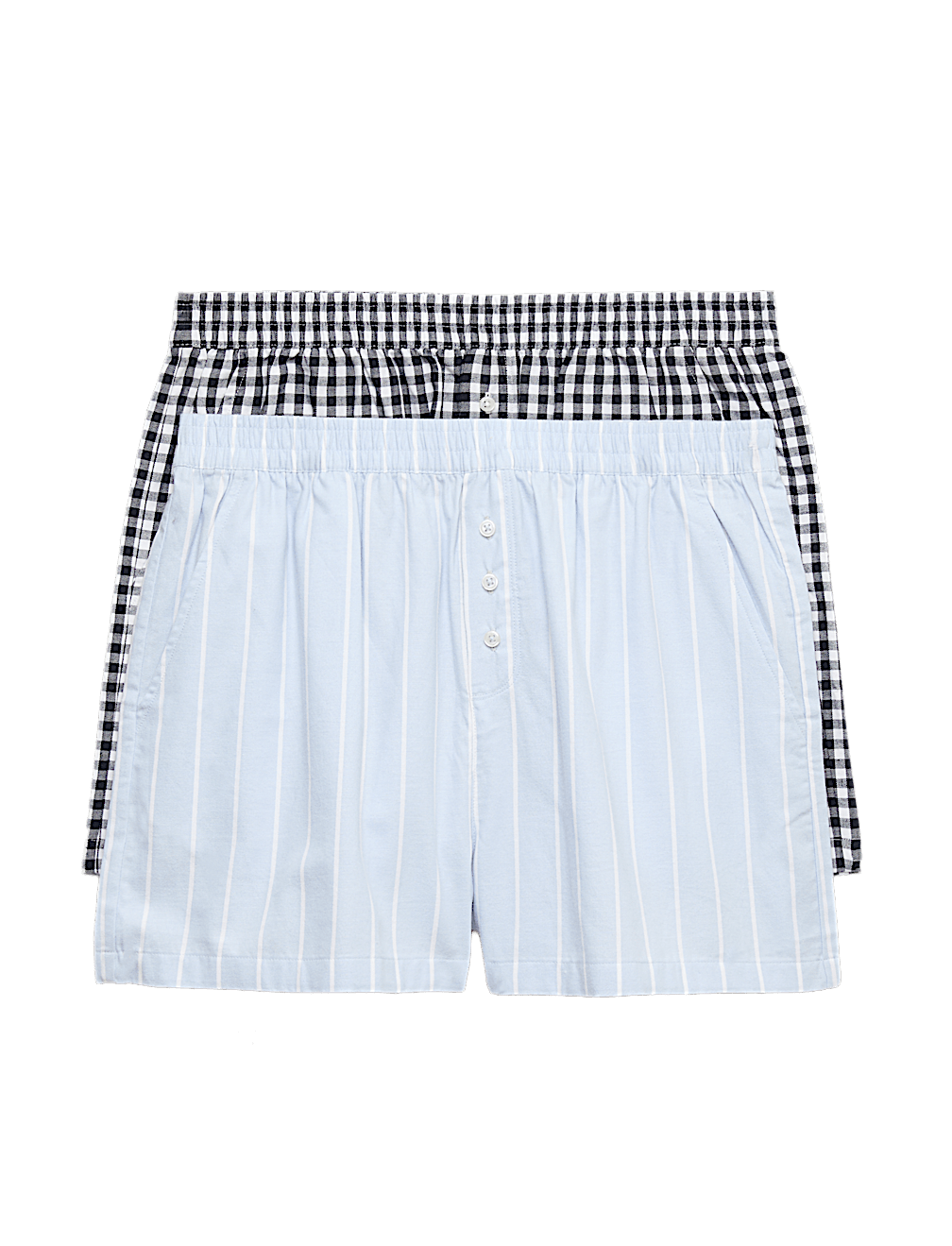 2 Pack Pure Cotton Striped Pyjama Shorts