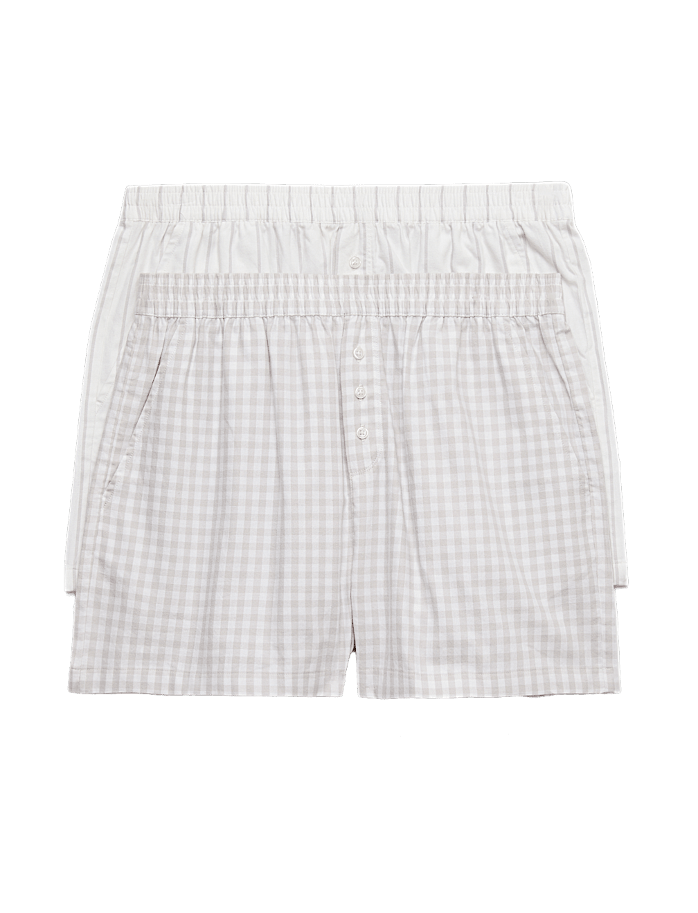 2 Pack Pure Cotton Striped Pyjama Shorts
