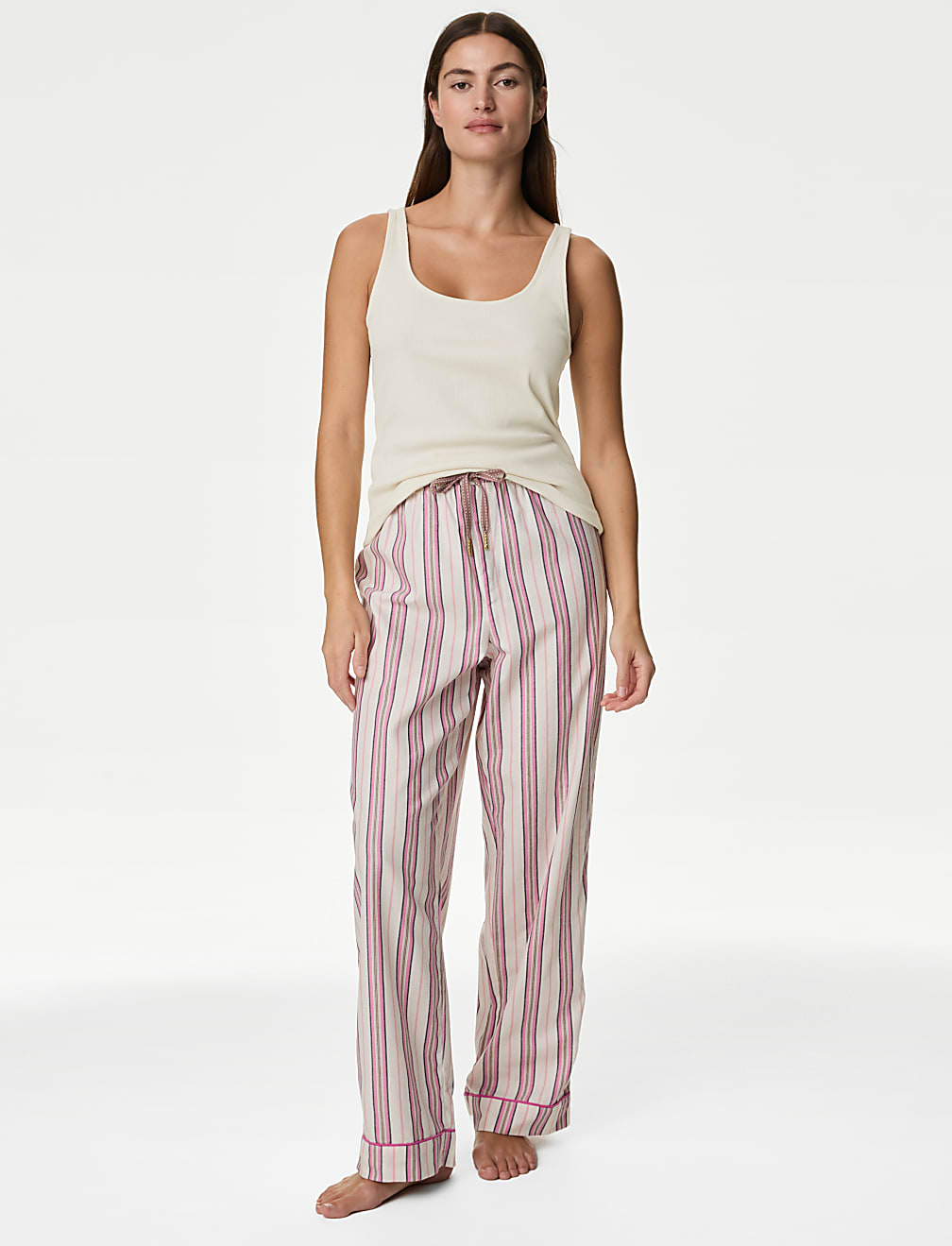 Cotton Rich Ribbed Pyjama Top