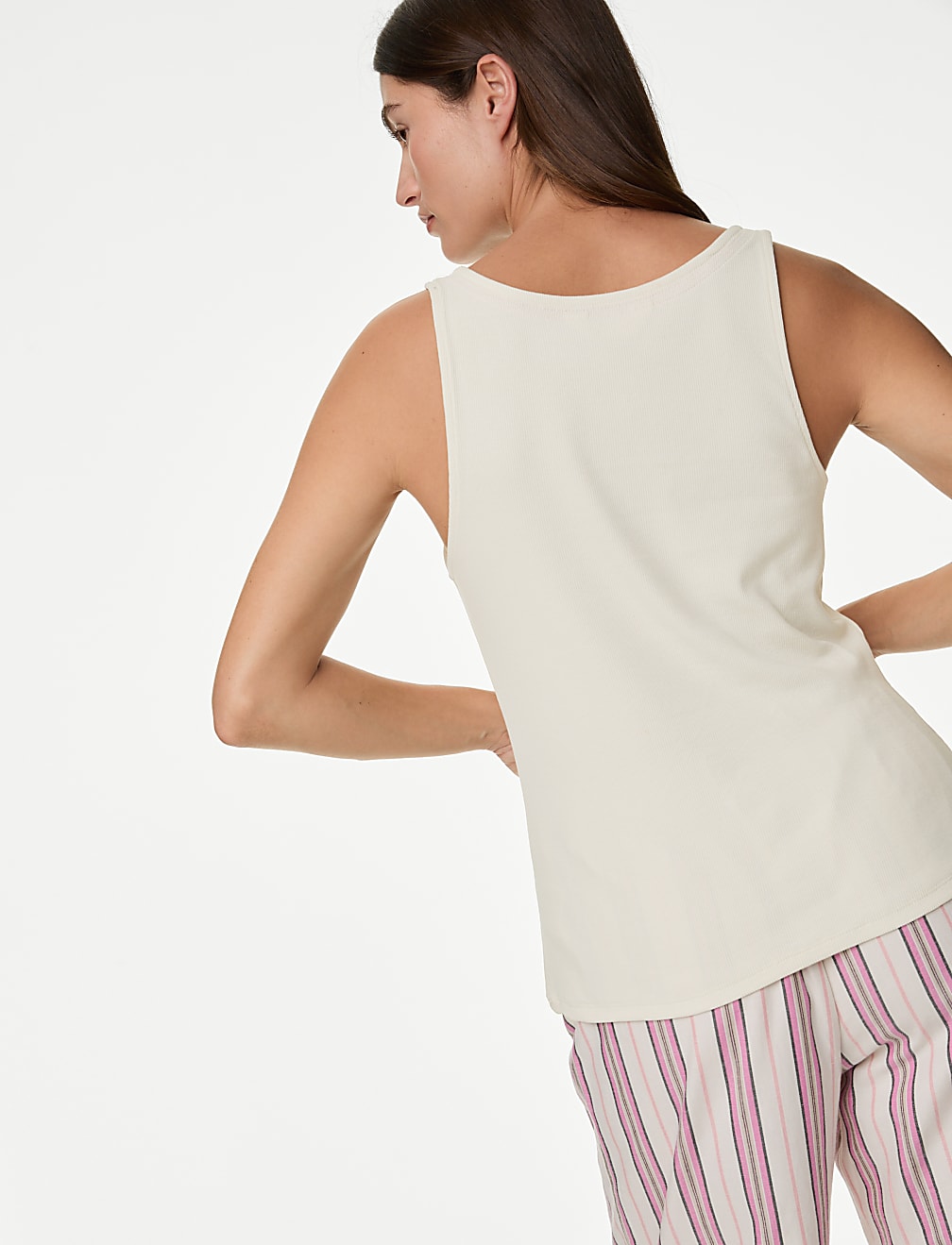 Cotton Rich Ribbed Pyjama Top