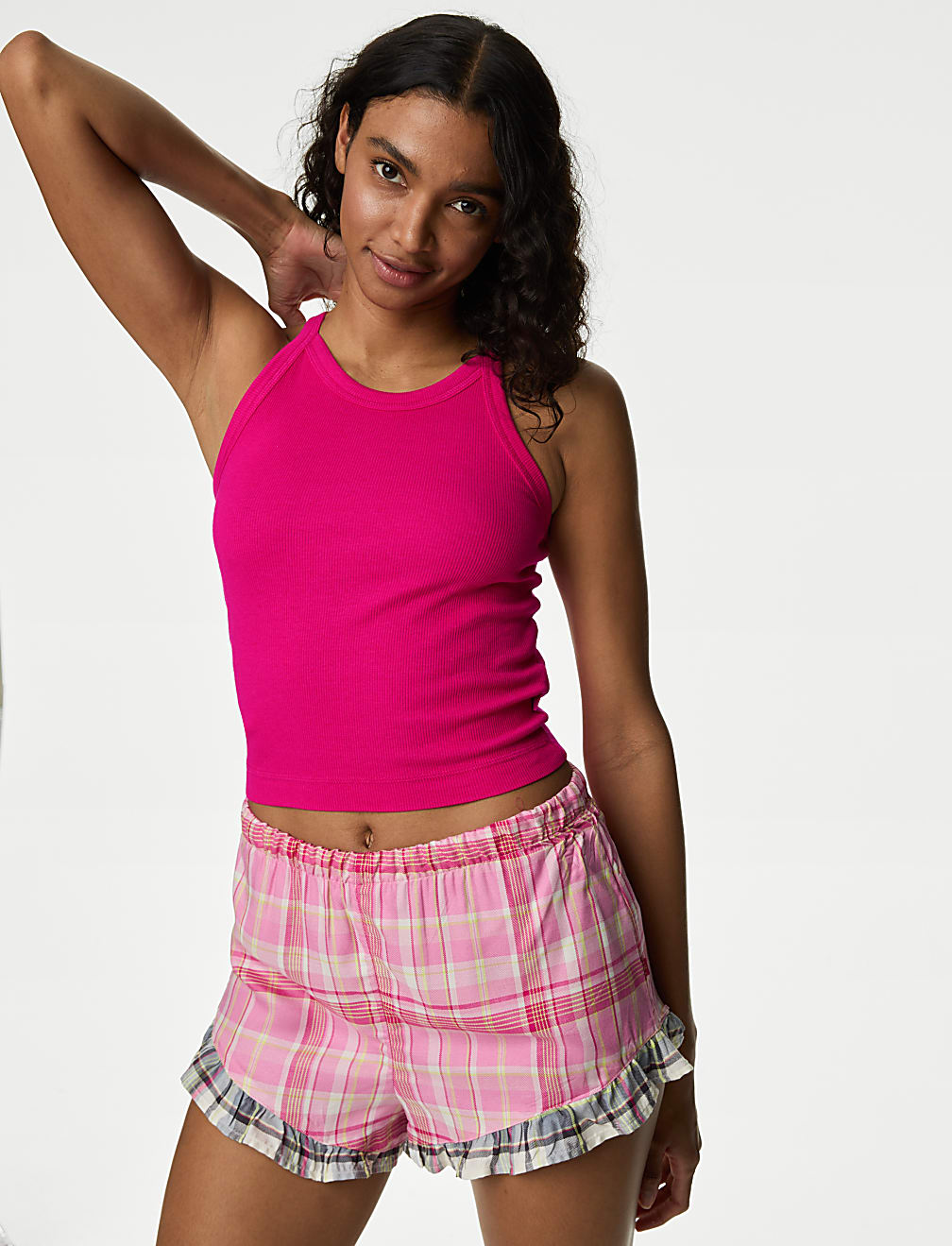 Cotton Rich Ribbed Pyjama Top