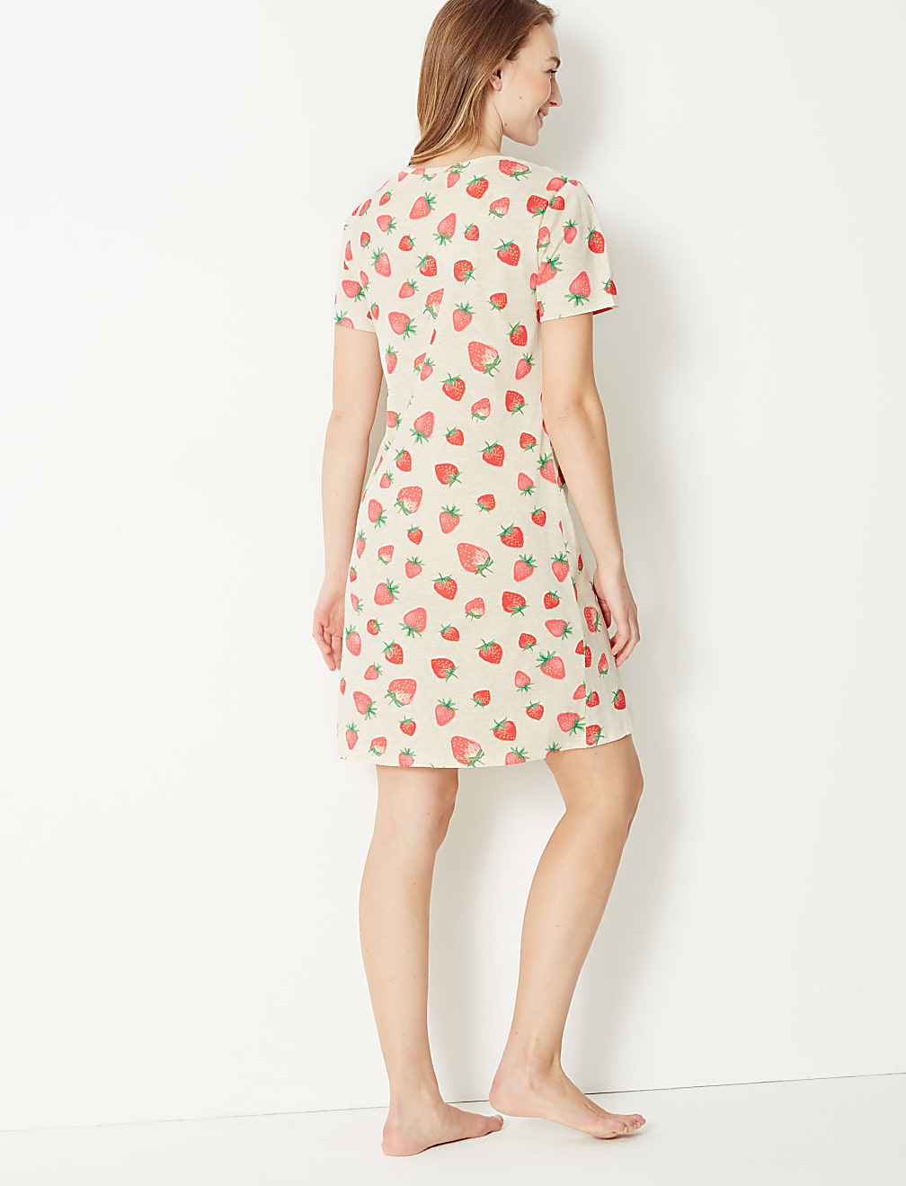Pure Cotton Strawberry Short Nightdress