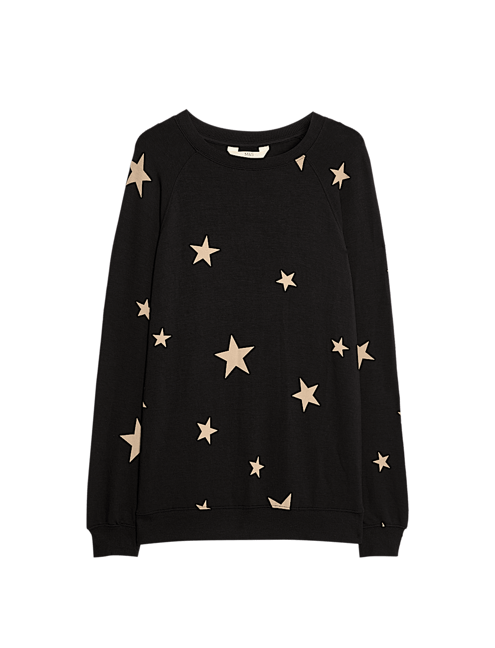 Star Print Crew Neck Long Sleeve Pyjama Top