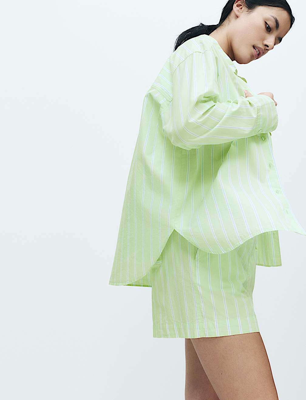 Pure Cotton Poplin Striped Pyjama Top